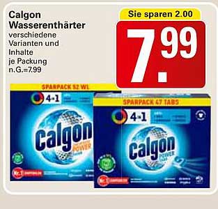 Calgon Wasserenthärter - verschiedene Varianten und Inhalte