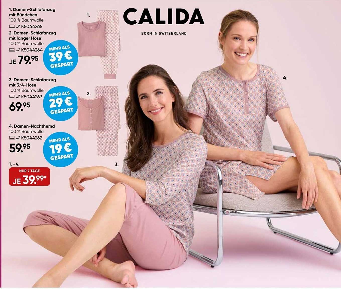 CALIDA Damen-Schlafanzug für nur 39,99 €