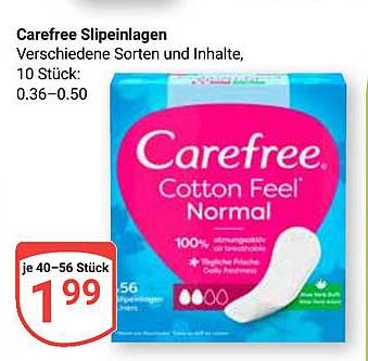 Carefree Slipeinlagen - Cotton Feel Normal