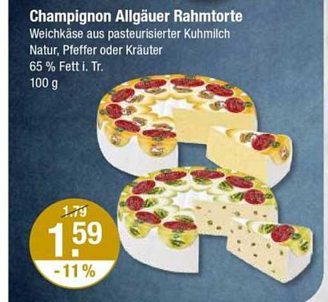 Champignon Allgäuer Rahmtorte - Weichkäse aus pasteurisierter Kuhmilch