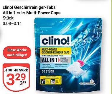 clino! Geschirrreiniger-Tabs All in 1 oder Multi-Power Caps