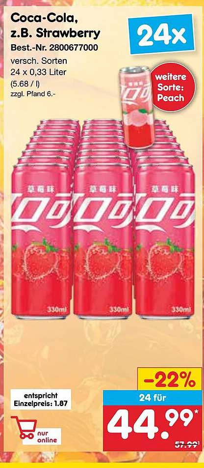 Coca-Cola, z.B. Strawberry - 24 x 0,33 Liter Dosen