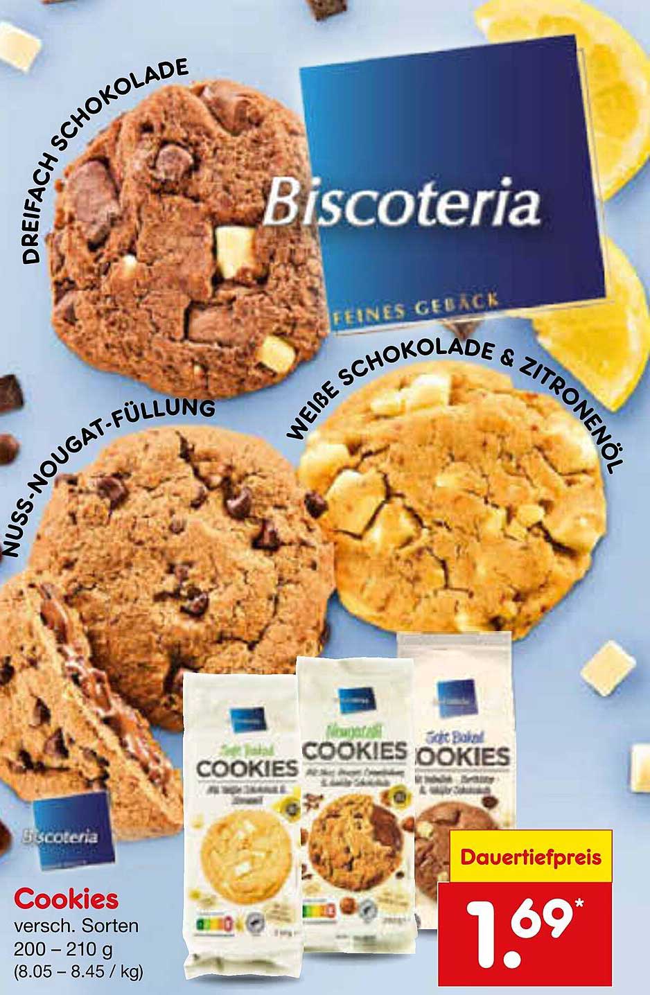 Cookies verschiedene Sorten 200 – 210 g