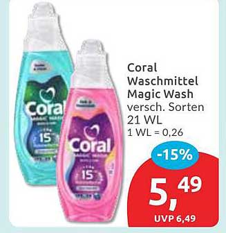 Coral Waschmittel Magic Wash versch. Sorten 21 WL