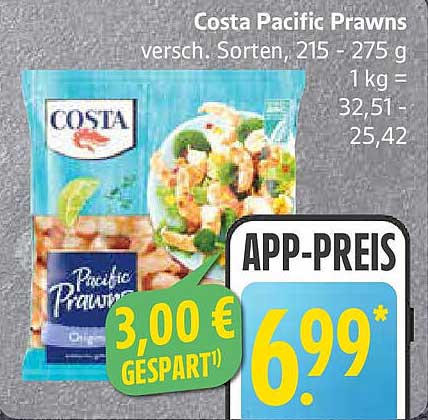 Costa Pacific Prawns – Verschiedene Sorten, 215 – 275 g