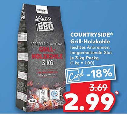 COUNTRYSIDE® Grill-Holzkohle 3 kg