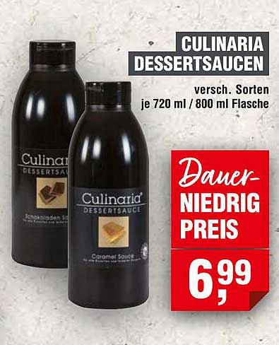 CULINARIA DESSERTSAUCEN - verschiedene Sorten je 720 ml / 800 ml Flasche