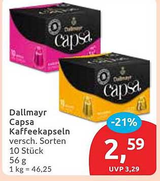 Dallmayr Capsa Kaffeekapseln verschieden Sorten 10 Stück