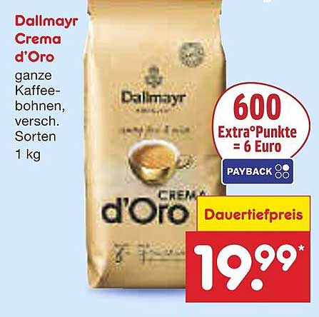 Dallmayr Crema d'Oro ganze Kaffeebohnen, versch. Sorten 1 kg