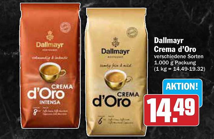 Dallmayr Crema d'Oro verschiedene Sorten 1.000 g Packung