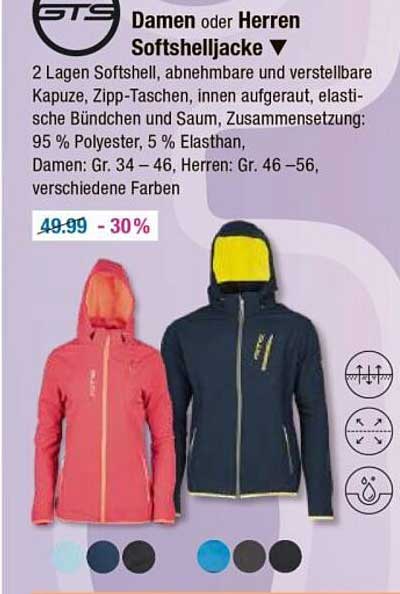 Damen oder Herren Softshelljacke