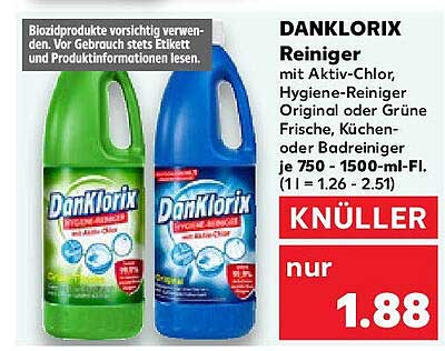 DANKLORIX Reiniger mit Aktiv-Chlor, Hygiene-Reiniger – Jetzt im Angebot!