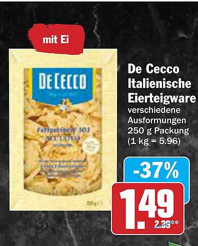 De Cecco Italienische Eierteigware 250 g
