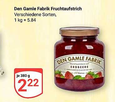 Den Gamle Fabrik Fruchtaufstrich 380 g - Erdbeere