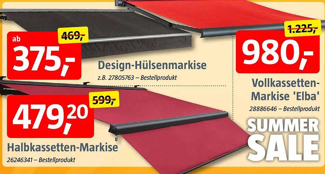 Design-Hülsenmarkise & Halbmarkise - attraktive Sommerangebote!