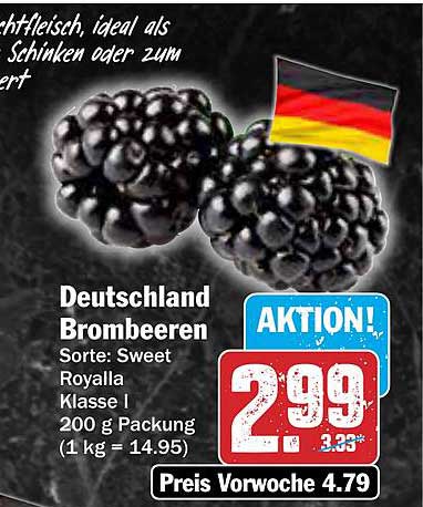Deutschland Brombeeren Sorte: Sweet Royalla 200 g Packung
