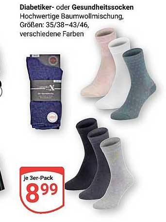 Diabetiker- oder Gesundheitssocken, hochwertige Baumwollmischung, 3er-Pack
