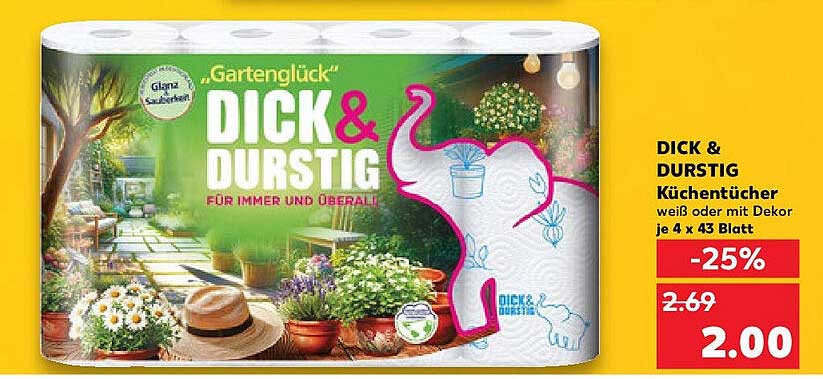 DICK & DURSTIG Küchentücher 4 x 43 Blatt