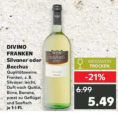 DIVINO FRANKEN Silvaner oder Bacchus - Weißwein trocken