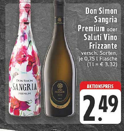 Don Simon Sangria Premium oder Saluti Vino Frizzante