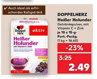 DOPPELHERZ Heißer Holunder Getränkepulver, mit Vitamin C + Zink