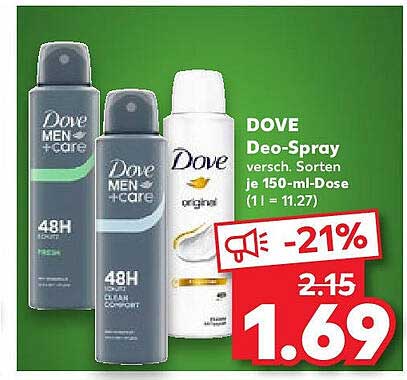 DOVE Deo-Spray versch. Sorten je 150-ml-Dose