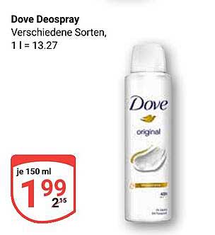 Dove Deospray Verschiedene Sorten, je 150 ml