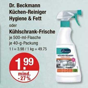 Dr. Beckmann Küchen-Reiniger Hygiene & Fett oder Kühlschrank-Frische