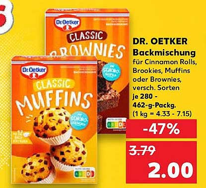 DR. OETKER Backmischung für Cinnamon Rolls, Brookies, Muffins oder Brownies