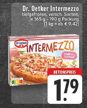 Dr. Oetker Intermezzo tiefgefroren, versch. Sorten (165 g - 190 g Packung)