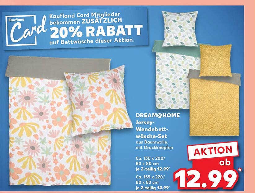 DREAM@HOME Jersey-Wendebettwäsche-Set - 2-teilig ab 12,99