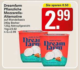 Dreamfarm Pflanzliche Mozzarella-Alternative auf Mandelbasis