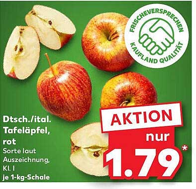 Dtssch./ital. Tafeläpfel, rot je 1-kg-Schale