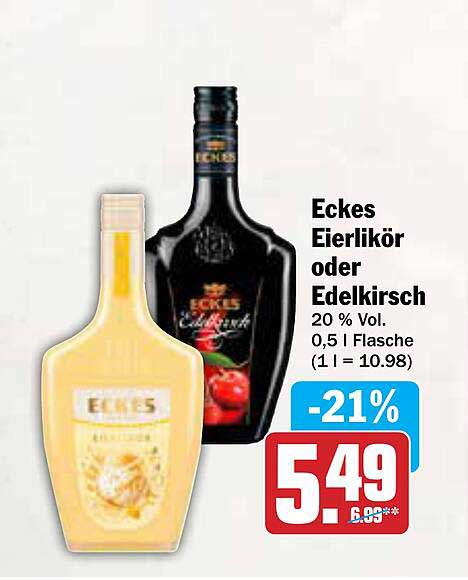 Eckes Eierlikör oder Edelkirsch 0,5 l