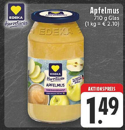 EDEKA Apfelmus 710 g Glas