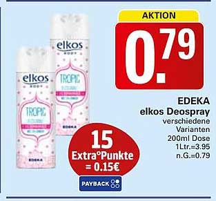EDEKA elkos Deospray verschiedene Varianten 200ml Dose