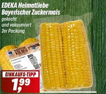 EDEKA Heimatliebe Bayerischer Zuckermais - gekocht und vakuumiert, 2er Packung