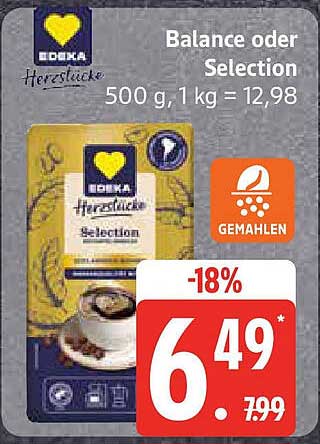 EDEKA Herstuecke Kaffee Selection 500 g