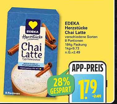 EDEKA Herzstücke Chai Latte verschiedene Sorten 8 Portionen