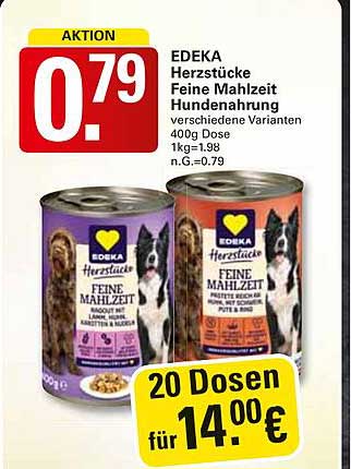 EDEKA Herzstücke Feine Mahlzeit Hundenahrung 400g Dose