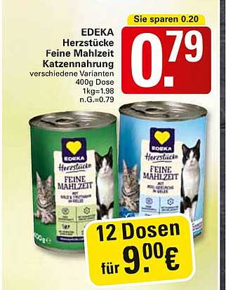 EDEKA Herzstücke Feine Mahlzeit Katzennahrung 400g Dose