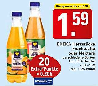 EDEKA Herzstücke Fruchtsäfte oder Nektare 1L PET-Flasche
