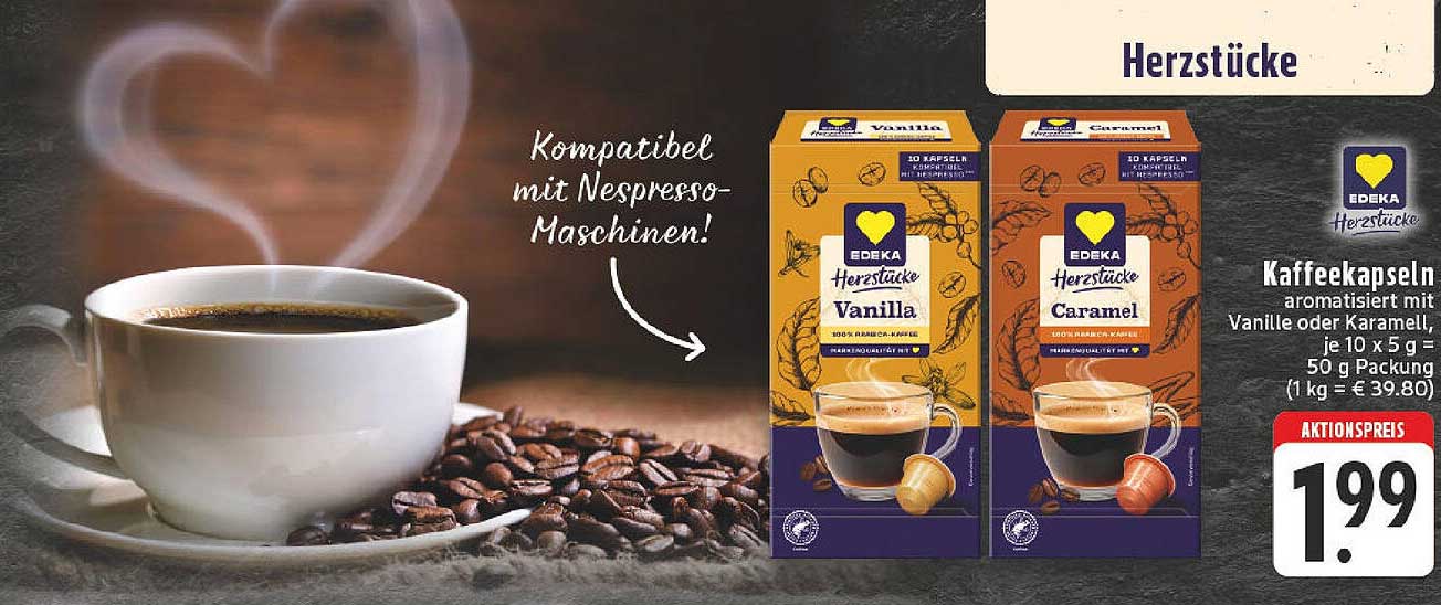 Edeka Herzstücke Kaffekapseln - Vanille oder Karamell