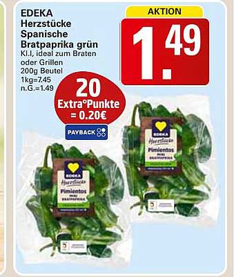 EDEKA Herzstücke Spanische Bratpaprika grün