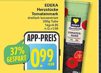 EDEKA Herzstücke Tomatenmark 200g Tube