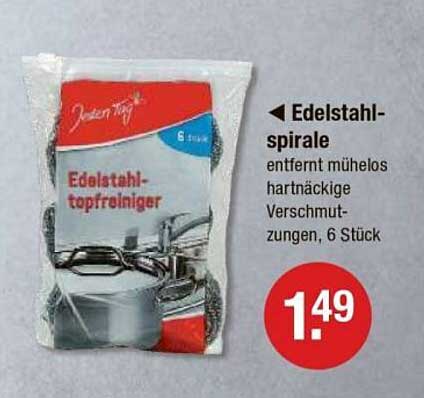 Edelstahlspirale - Entfernt mühelos hartnäckige Verschmutzungen, 6 Stück