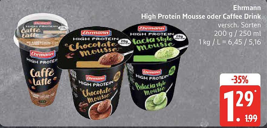 Ehrmann High Protein Mousse oder Coffee Drink - verschiedene Sorten