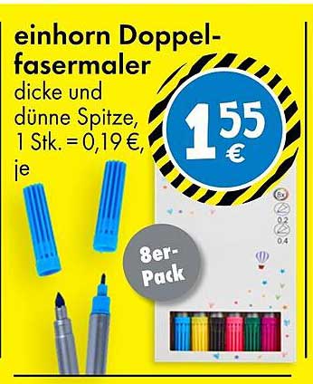 Einhorn Doppel-Fasermaler 8er-Pack