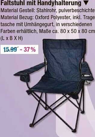Faltstuhl mit Handyhalterung - 37% Rabatt!