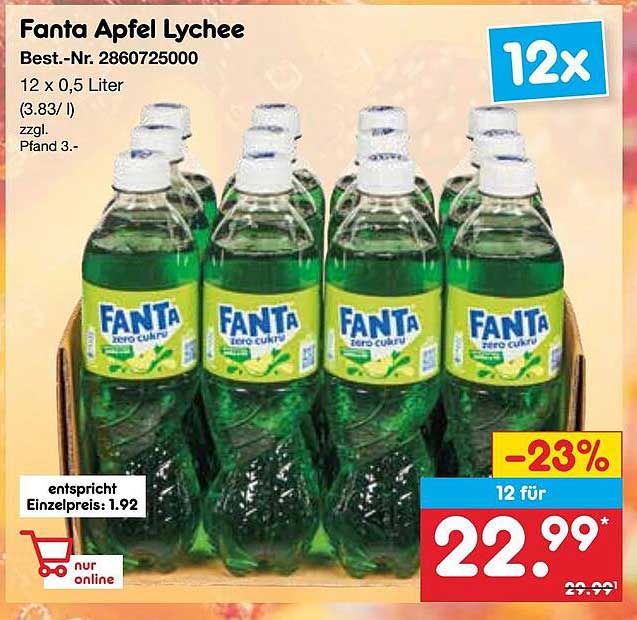 Fanta Apfel Lychee 12 x 0,5 Liter